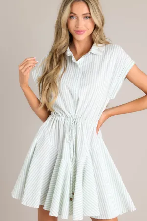 Adventures Await Sage Stripe Mini Dress