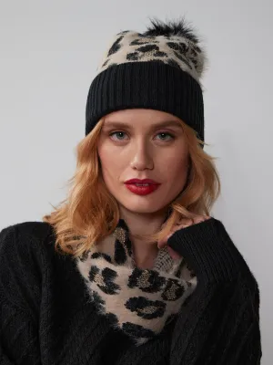 Animal Print Beanie & Scarf Set