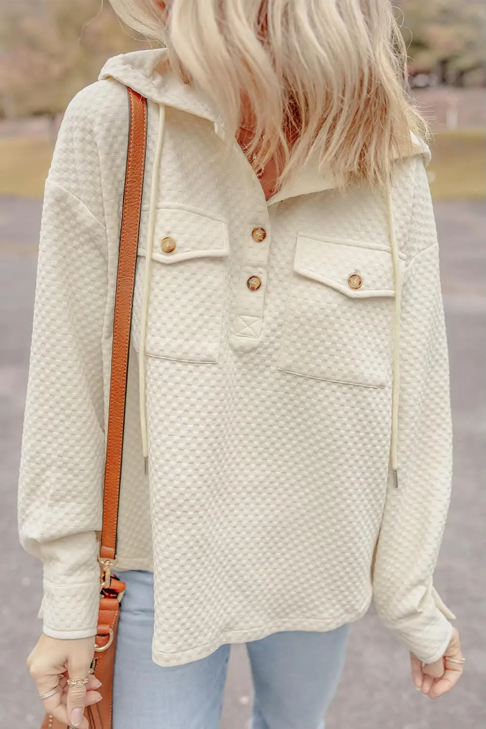 Apricot Quilted Hoodie