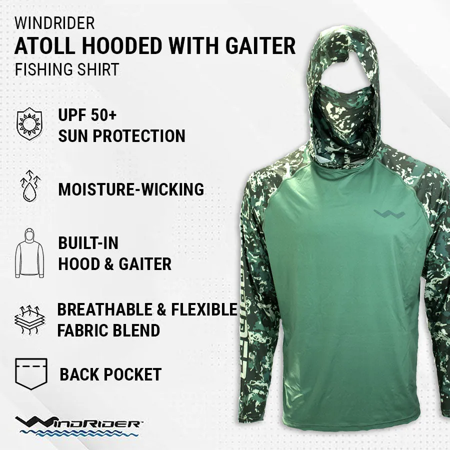 Atoll Hooded Shirt with Black Ice - Grey Americana - Green Americana