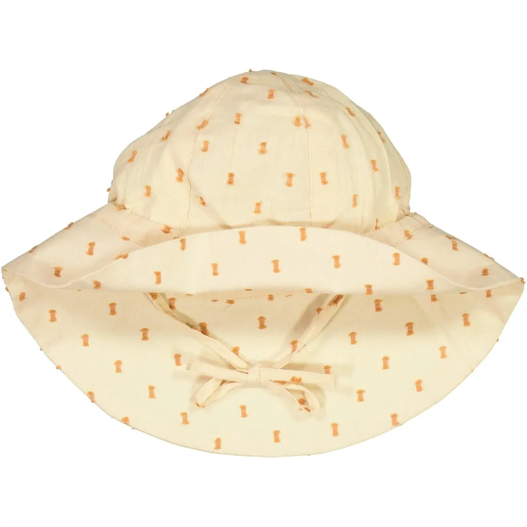 Baby Girl Sun Hat - sandstone dot