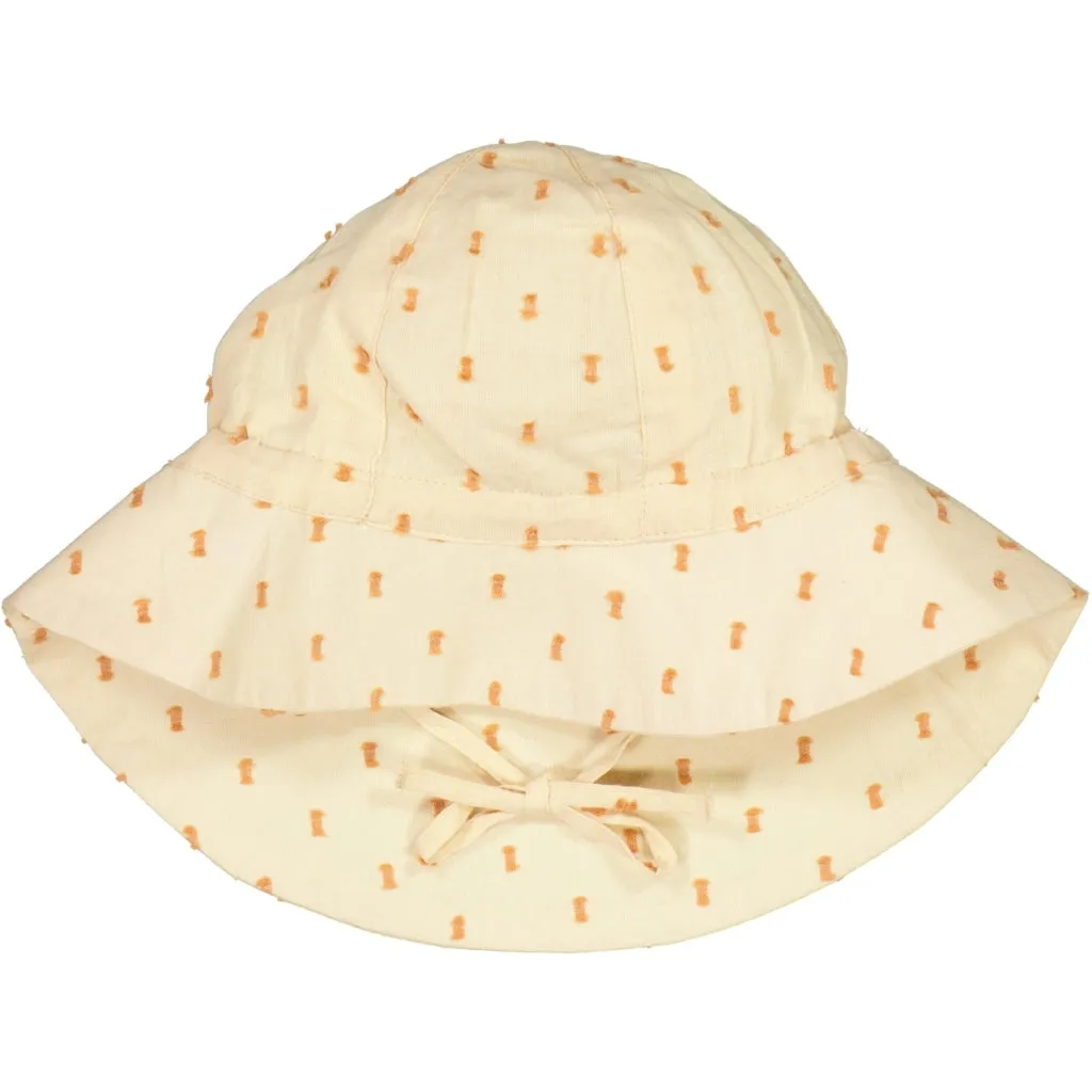 Baby Girl Sun Hat - sandstone dot