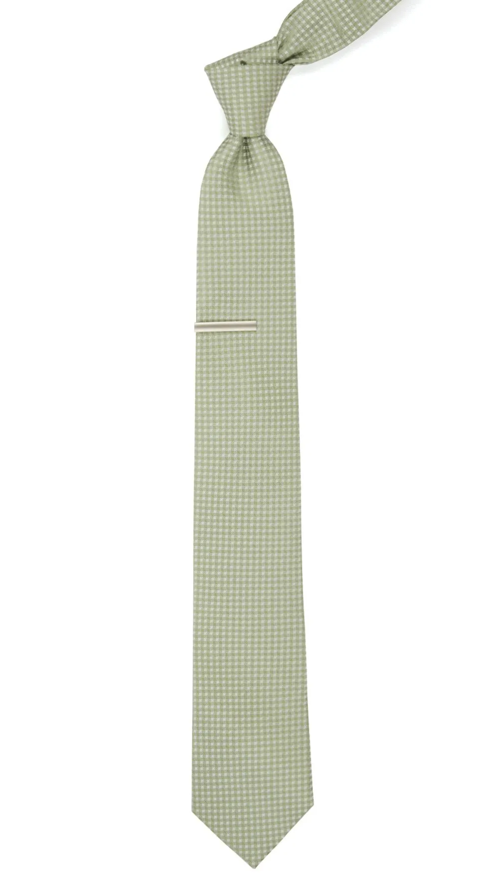 Be Married Checks Sage Green Tie