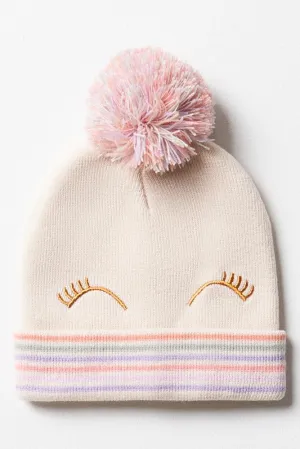 Beanie Natural & Pink