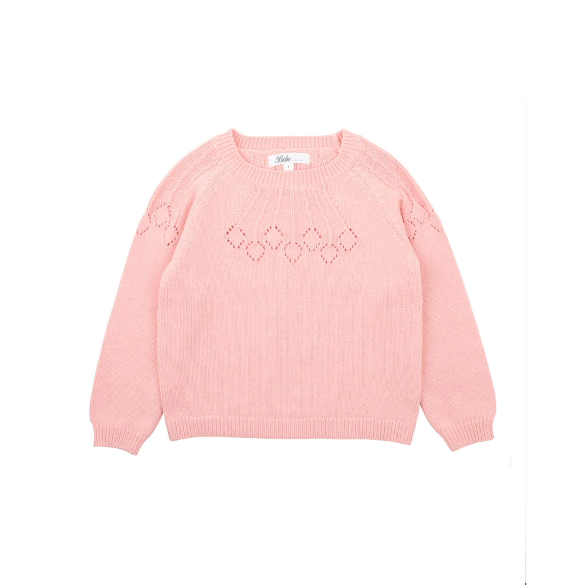 Bebe Dotti Needle Out Knitted Jumper - Coral