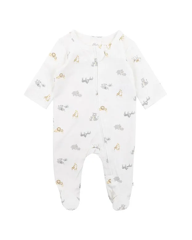 Bebe - Organic Long Sleeve Romper Safari