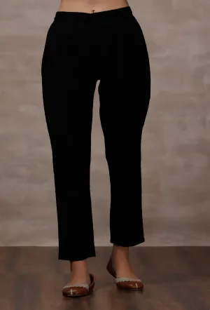 Black Straight Cashmilon Pants