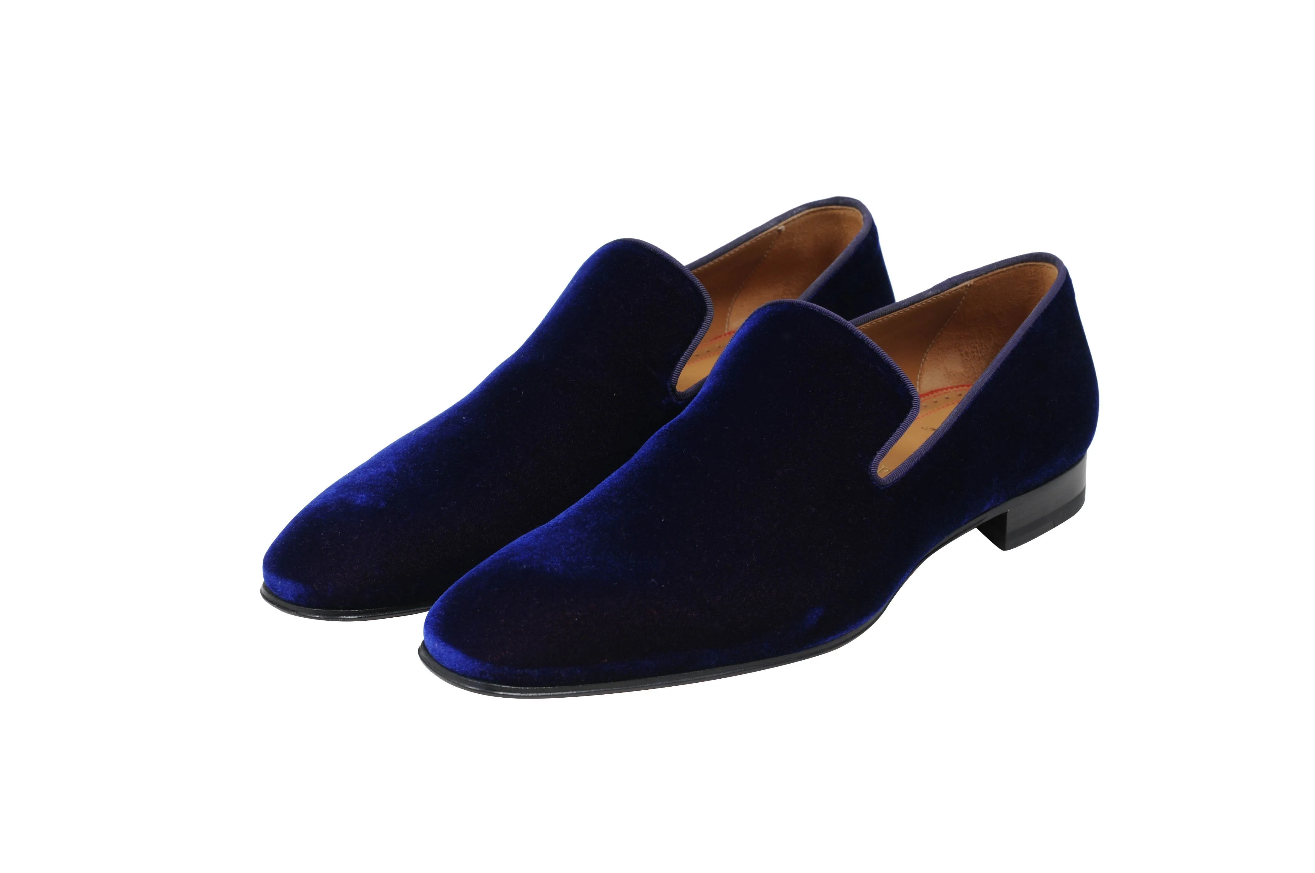 Blue Purple Velvet Slip Dandelion Flat Loafer