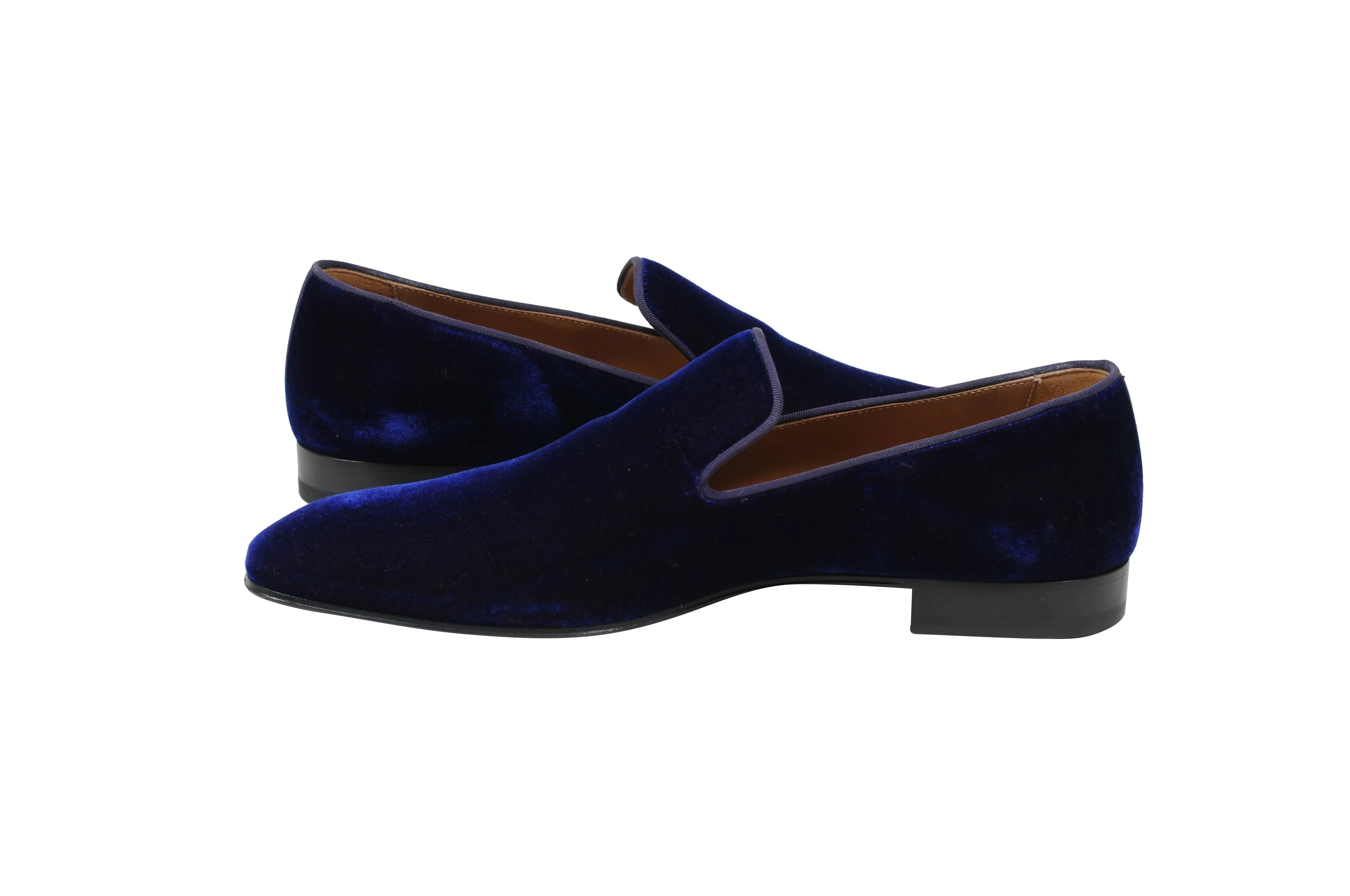 Blue Purple Velvet Slip Dandelion Flat Loafer