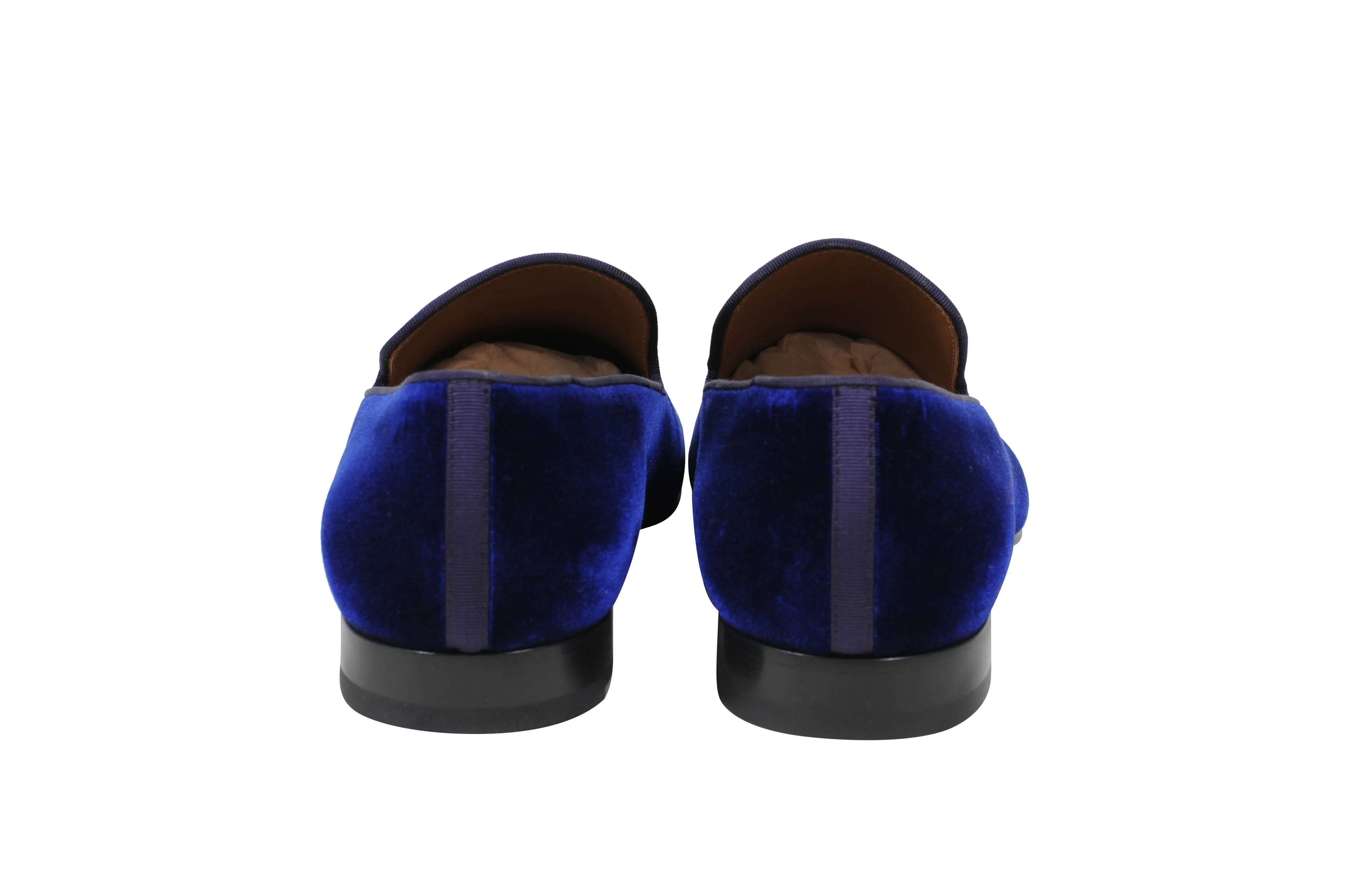 Blue Purple Velvet Slip Dandelion Flat Loafer