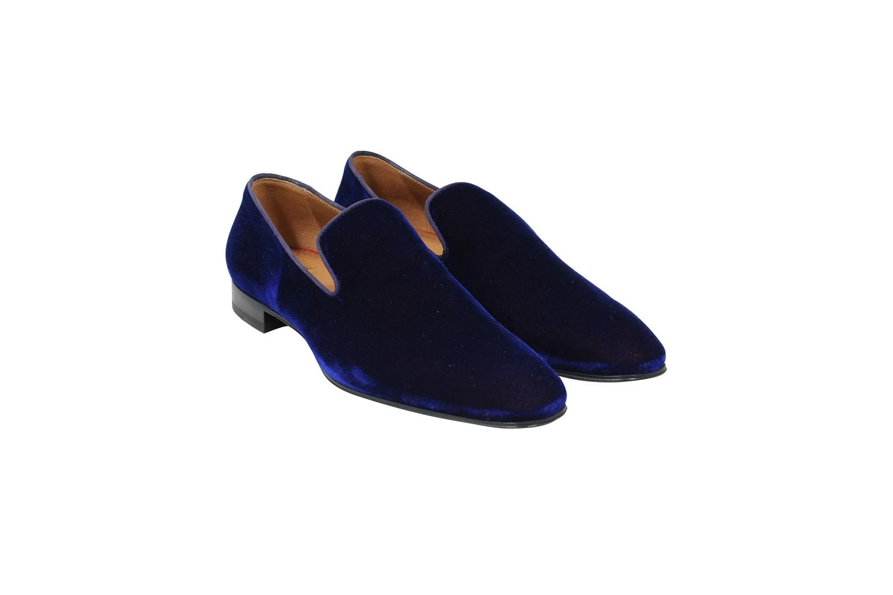 Blue Purple Velvet Slip Dandelion Flat Loafer