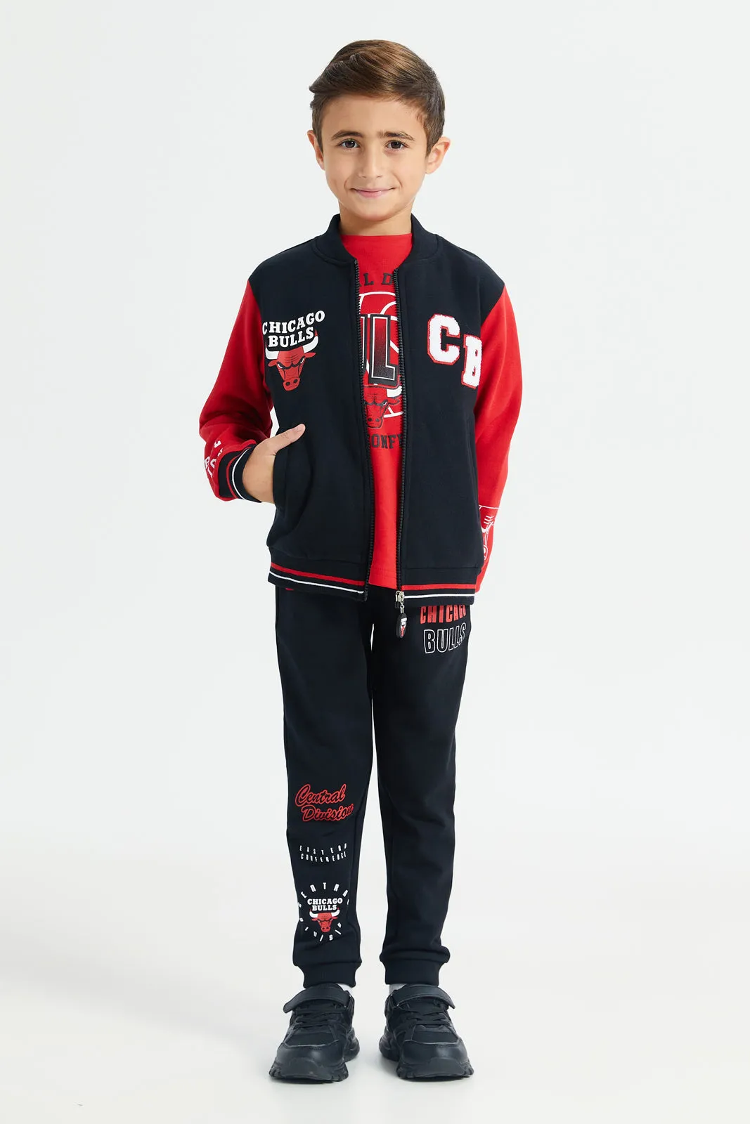 Boys Black Nba Chicago Bulls Sweatshirt