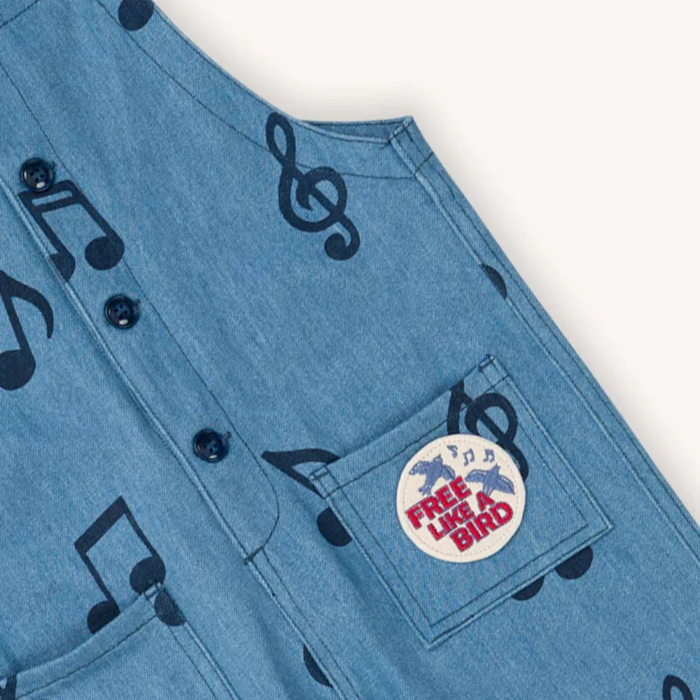 Carlijnq denim music - kids dungaree