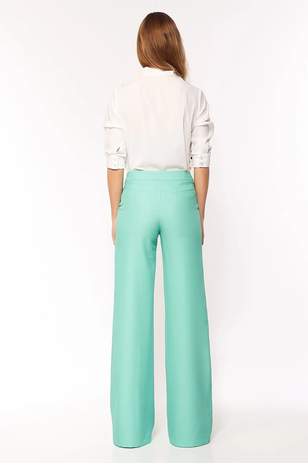 Chic Pink Palazzo Trousers with a Modern Twist