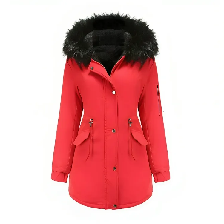 Classic Winter Parka Jacket with Fur Hood and Adjustable Waist for Women | Ideal for Winter