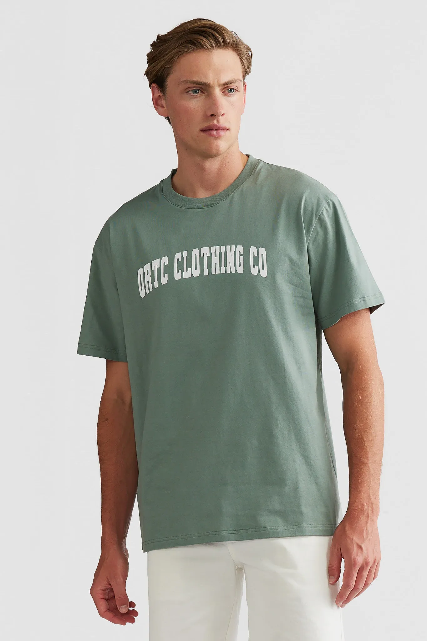 College Logo T Shirt Sage