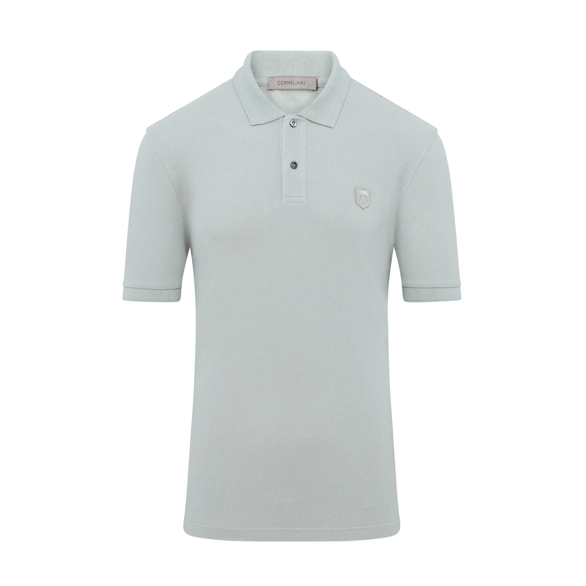 Corneliani Crest Detail Short Sleeve Polo (Sage)