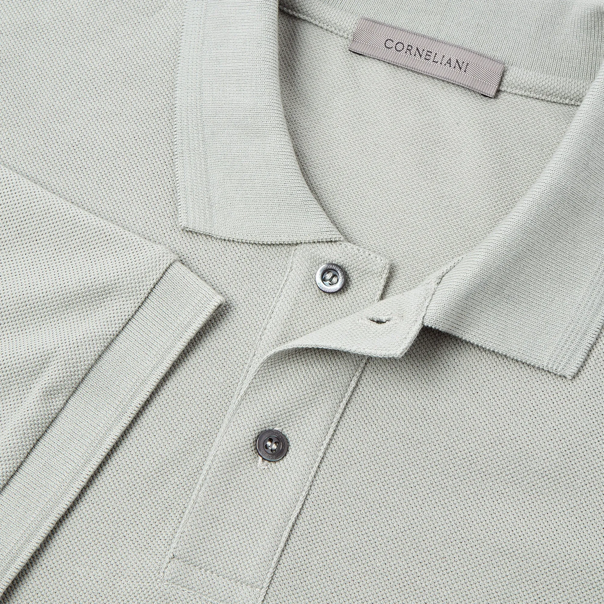 Corneliani Crest Detail Short Sleeve Polo (Sage)