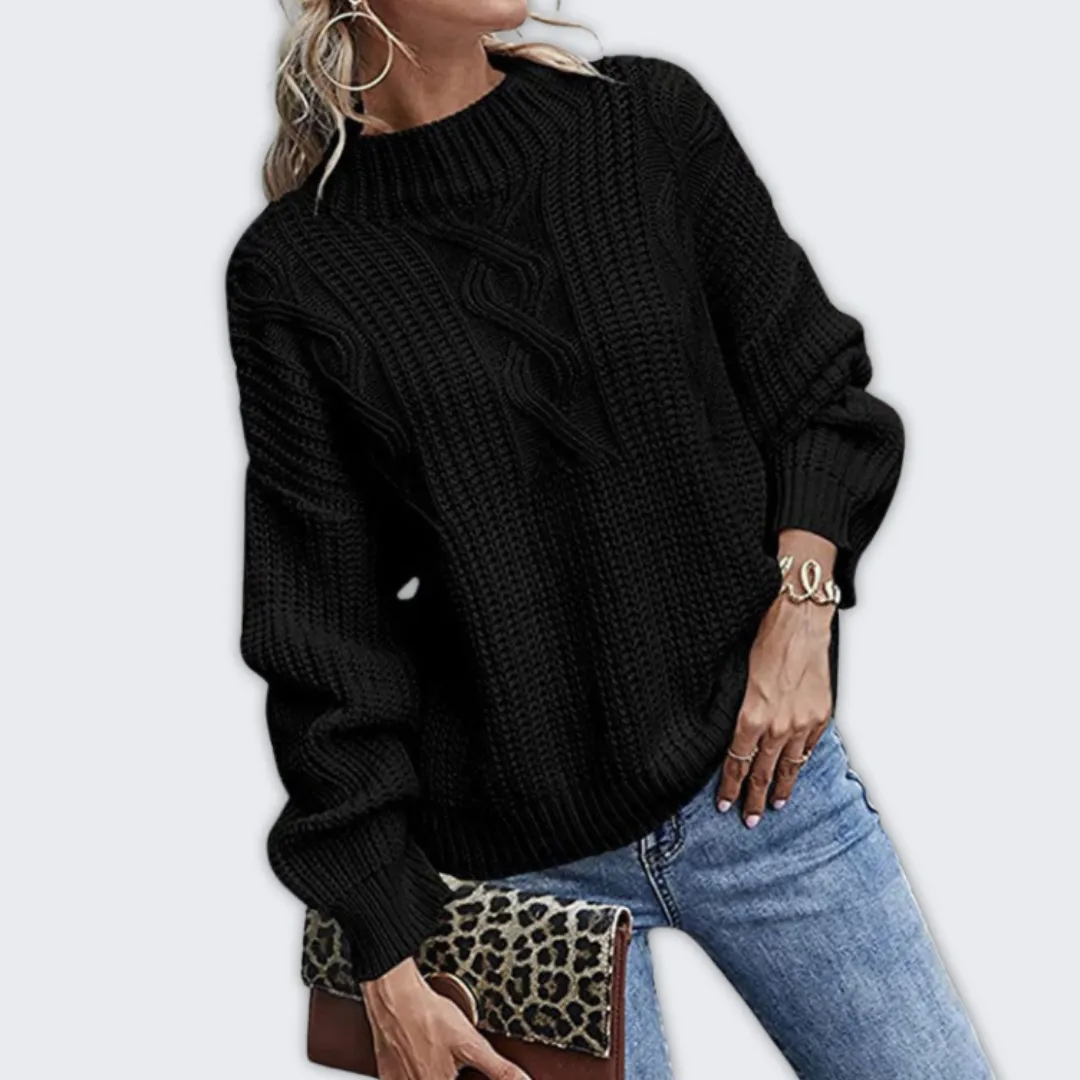 Cozy Loose-Fit Women's Knitted Winter Sweater - Stylish Comfort