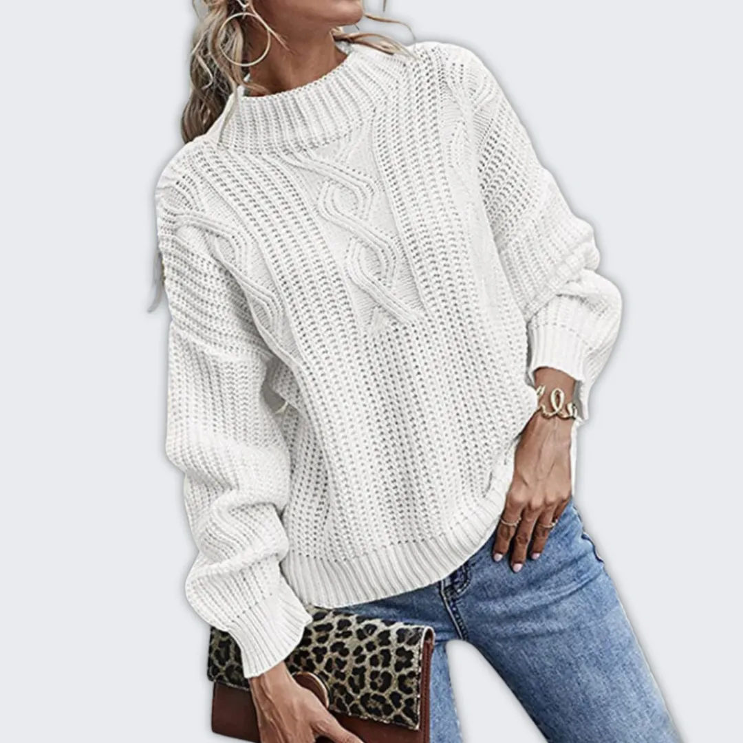 Cozy Loose-Fit Women's Knitted Winter Sweater - Stylish Comfort