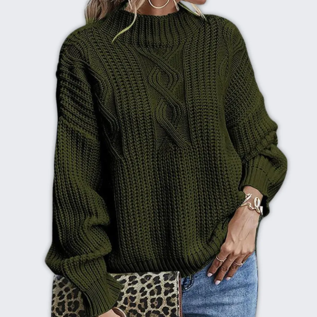 Cozy Loose-Fit Women's Knitted Winter Sweater - Stylish Comfort