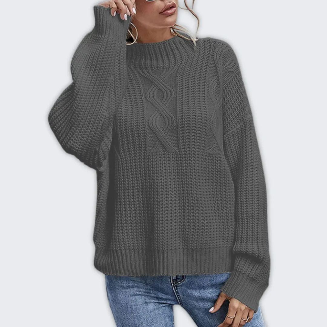 Cozy Loose-Fit Women's Knitted Winter Sweater - Stylish Comfort