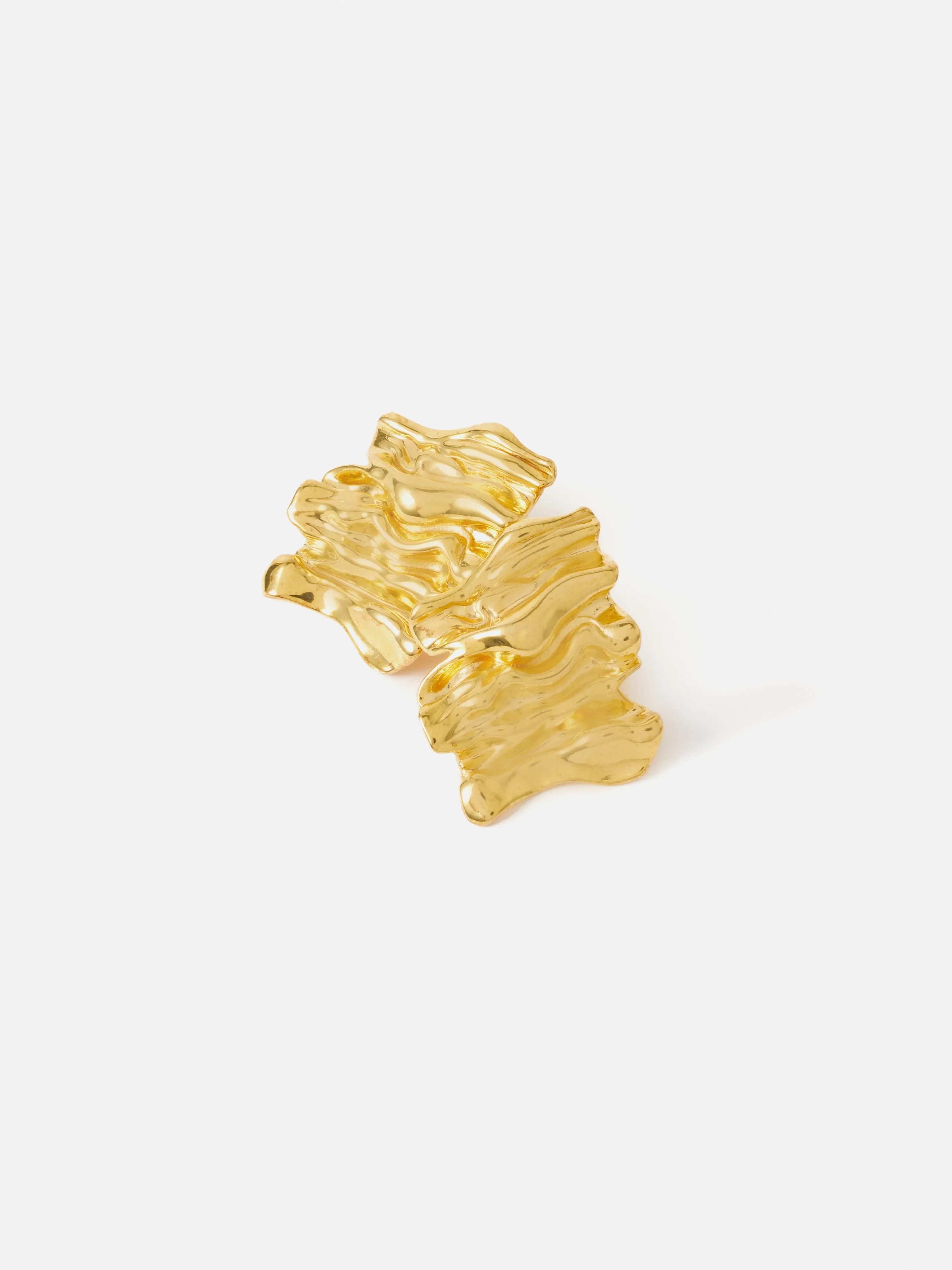 Crumpled Textured Earrings | Gold