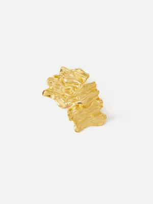 Crumpled Textured Earrings | Gold