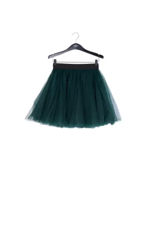 Dark green tulle mini skirt