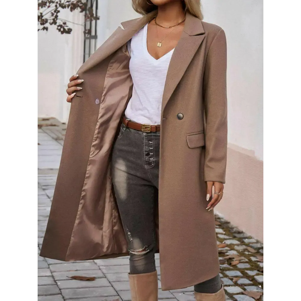 Devine Pocketed Collared Coat in Luxury Fashion for Women