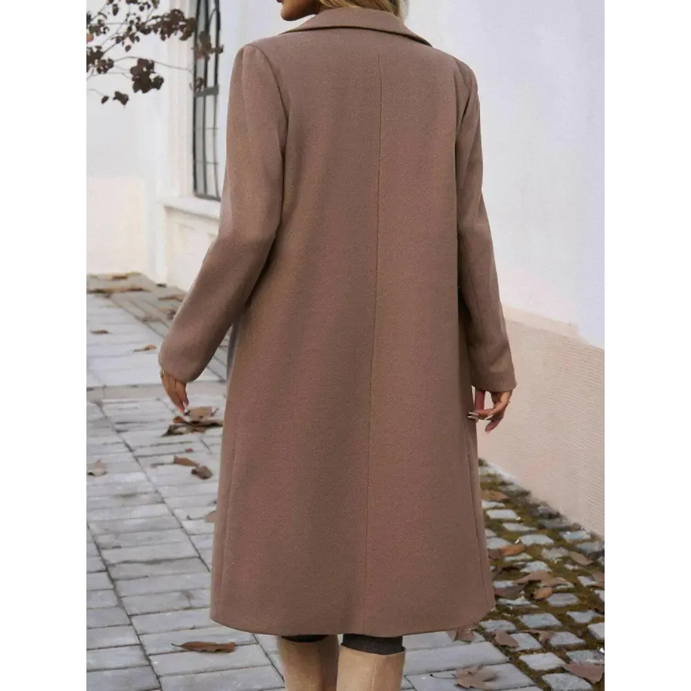 Devine Pocketed Collared Coat in Luxury Fashion for Women