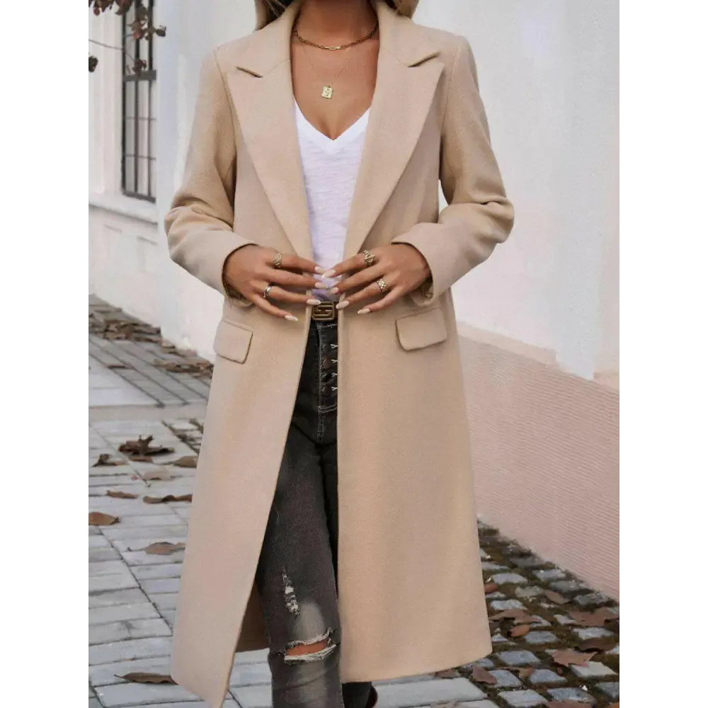 Devine Pocketed Collared Coat in Luxury Fashion for Women