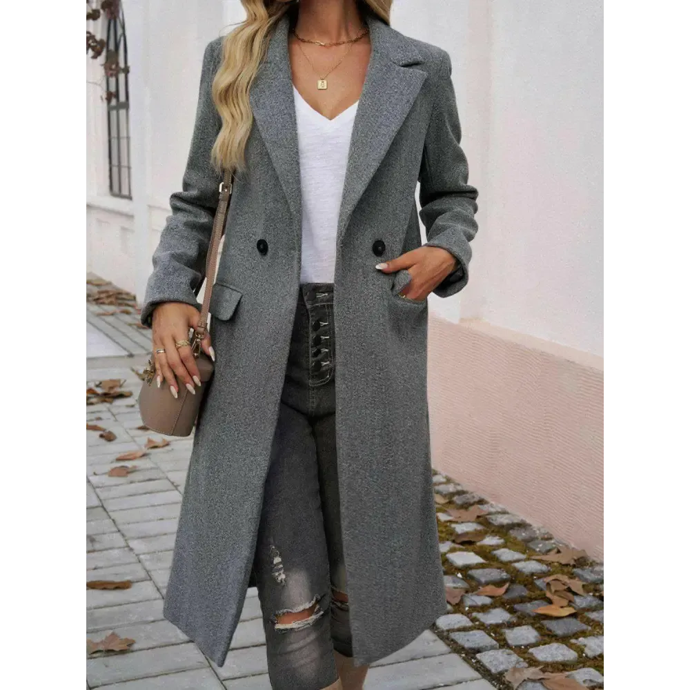 Devine Pocketed Collared Coat in Luxury Fashion for Women