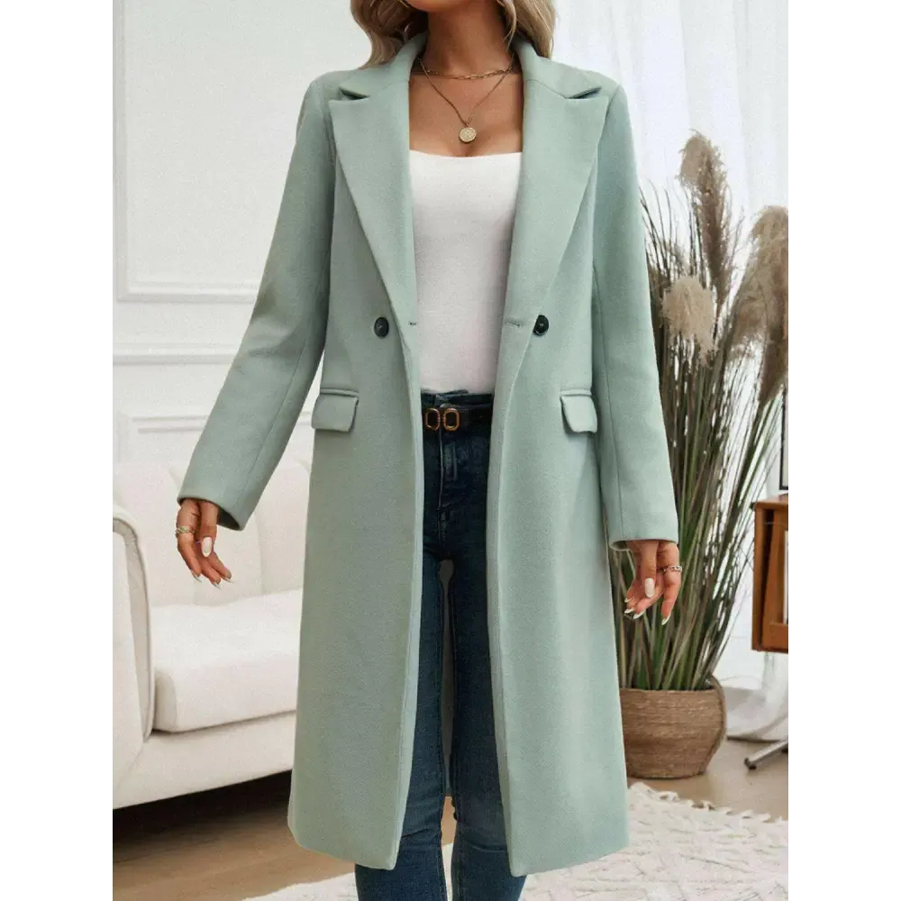 Devine Pocketed Collared Coat in Luxury Fashion for Women