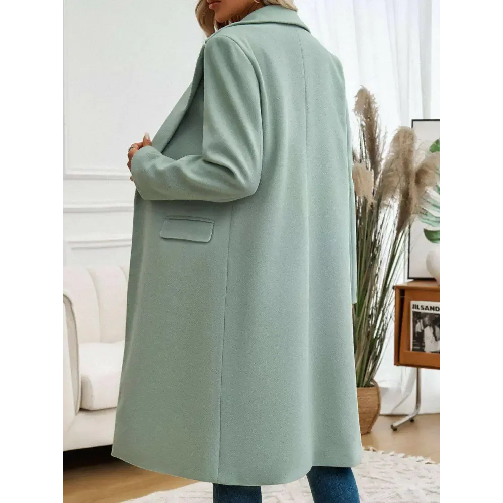 Devine Pocketed Collared Coat in Luxury Fashion for Women