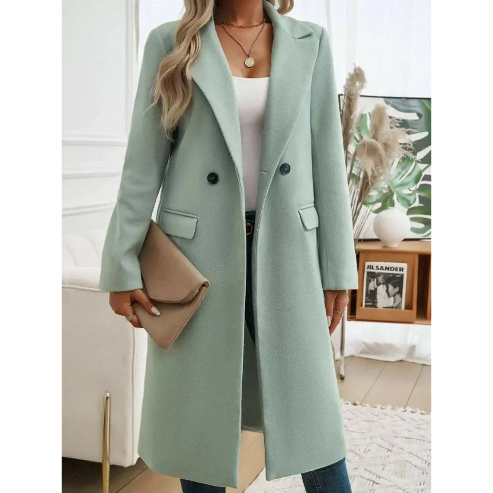 Devine Pocketed Collared Coat in Luxury Fashion for Women