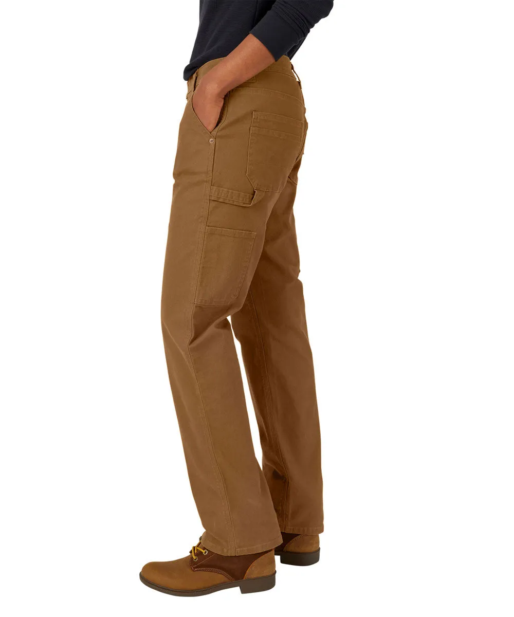 Dickies Women's Duck Carpenter Pants - Rinsed Brown Duck