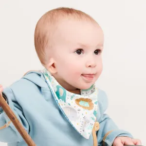 Dribble bib "Mini Jungle/Dotted Lines Turquoise"