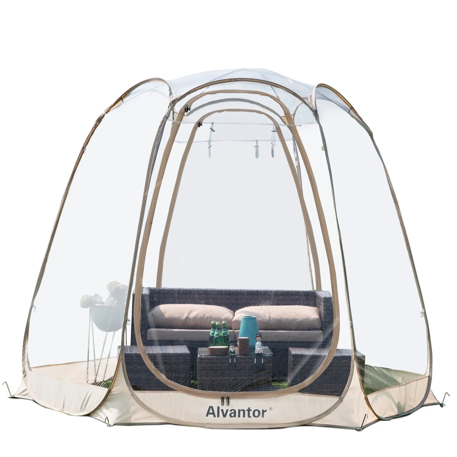 everyday Bubble Tent Pop up Canopy Family Camping Gazebo 10'Lx10W'x7'H Beige