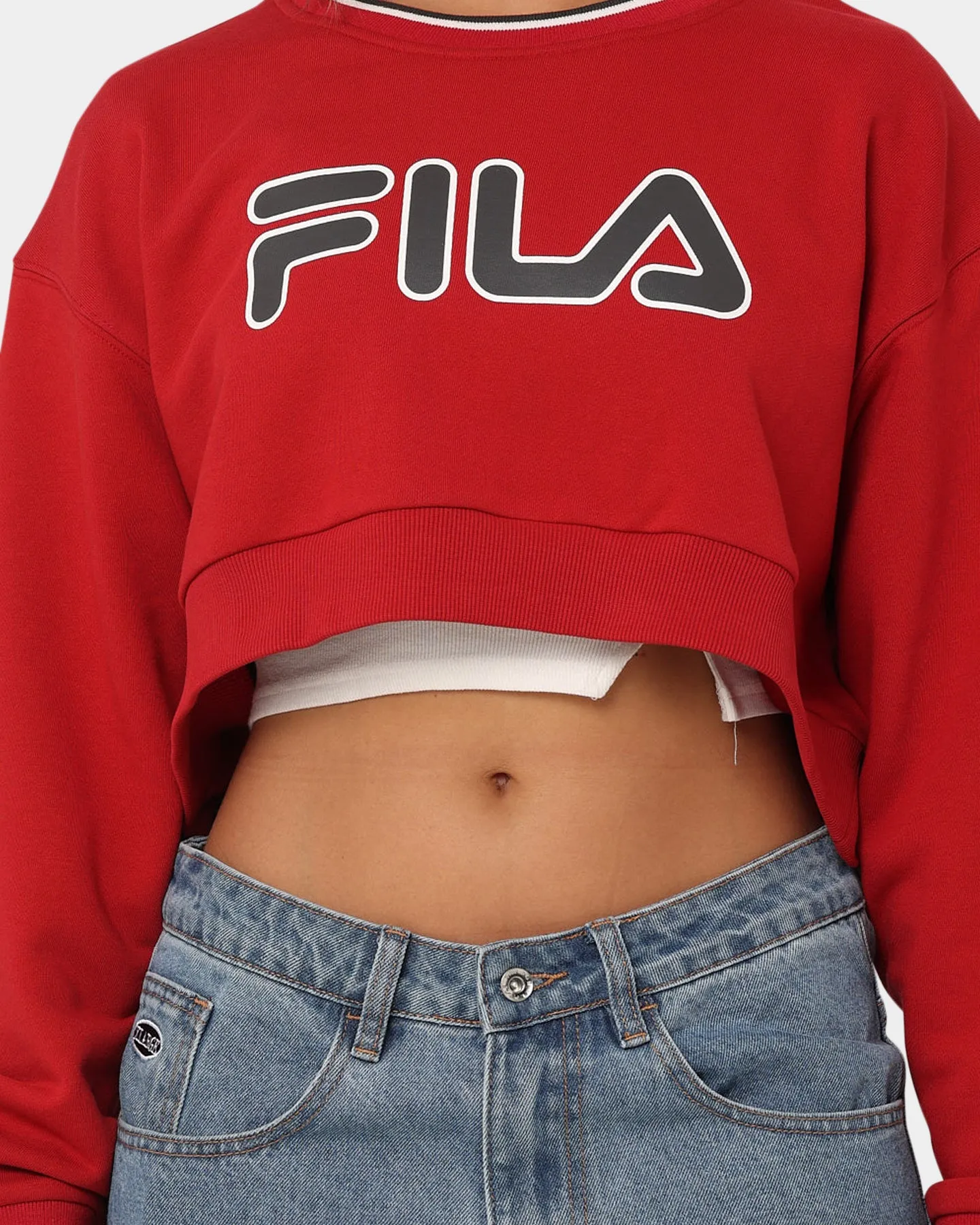 Fila Women's Heritage Cropped Crewneck Heritage Red