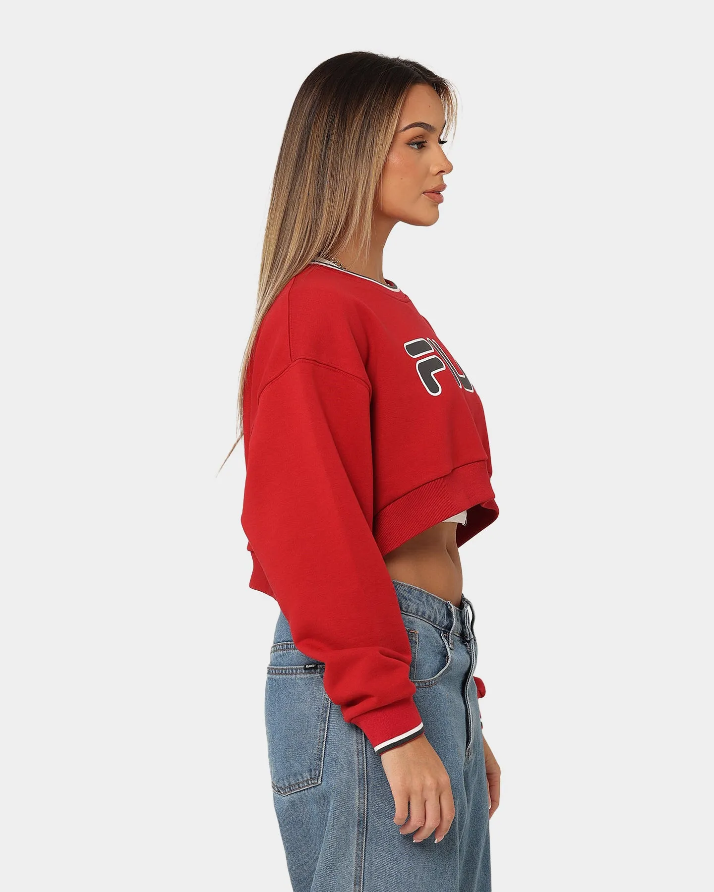 Fila Women's Heritage Cropped Crewneck Heritage Red