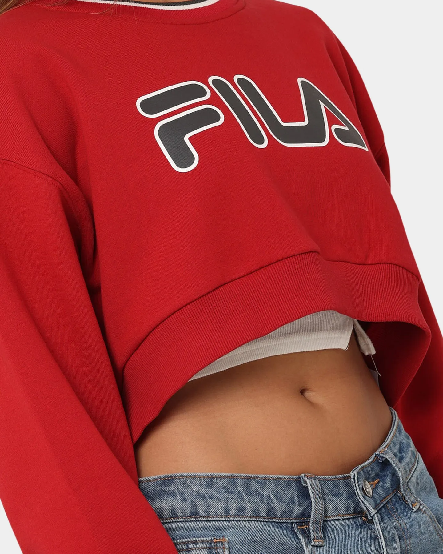 Fila Women's Heritage Cropped Crewneck Heritage Red