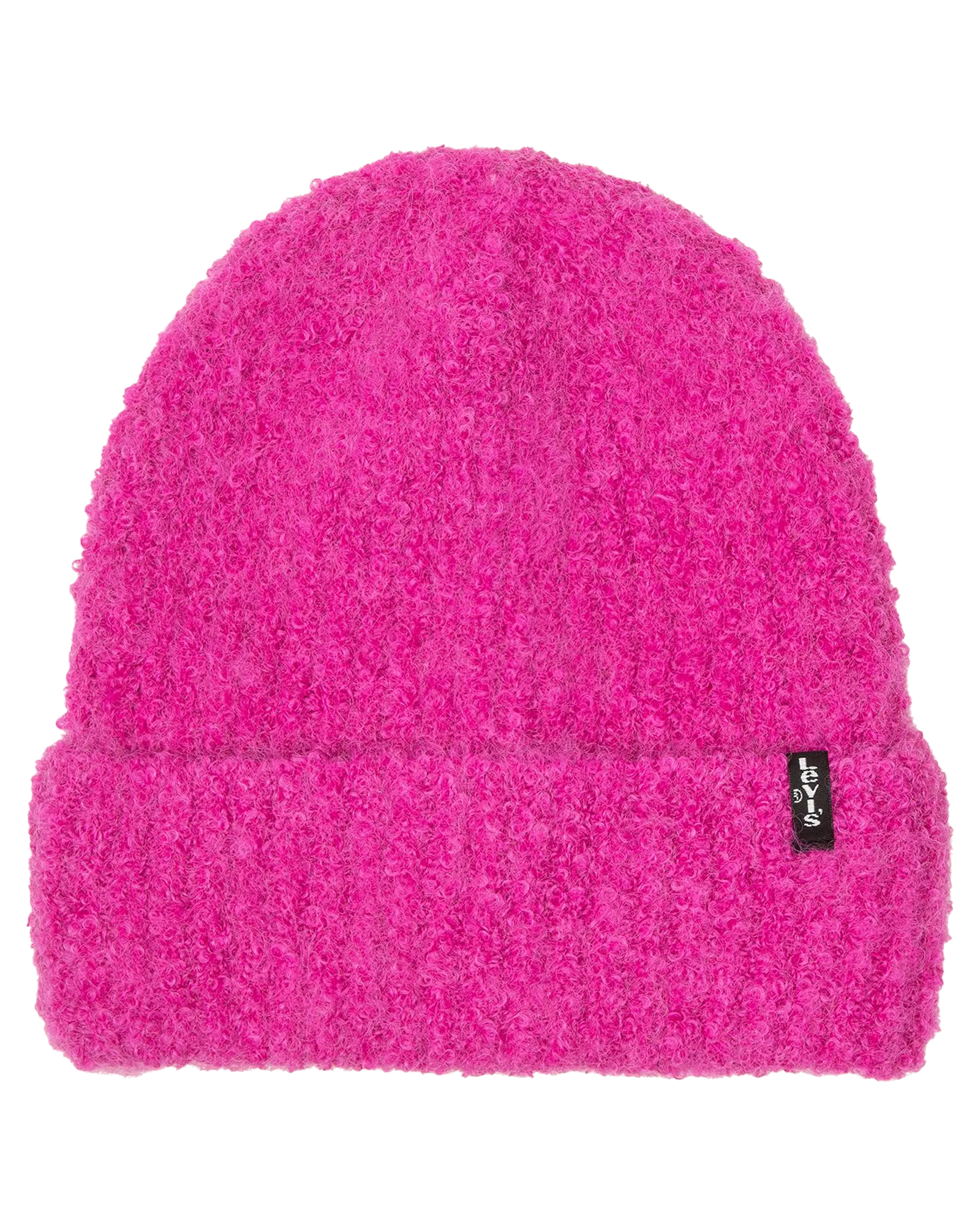 Fuzzy Beanie in Dark Pink