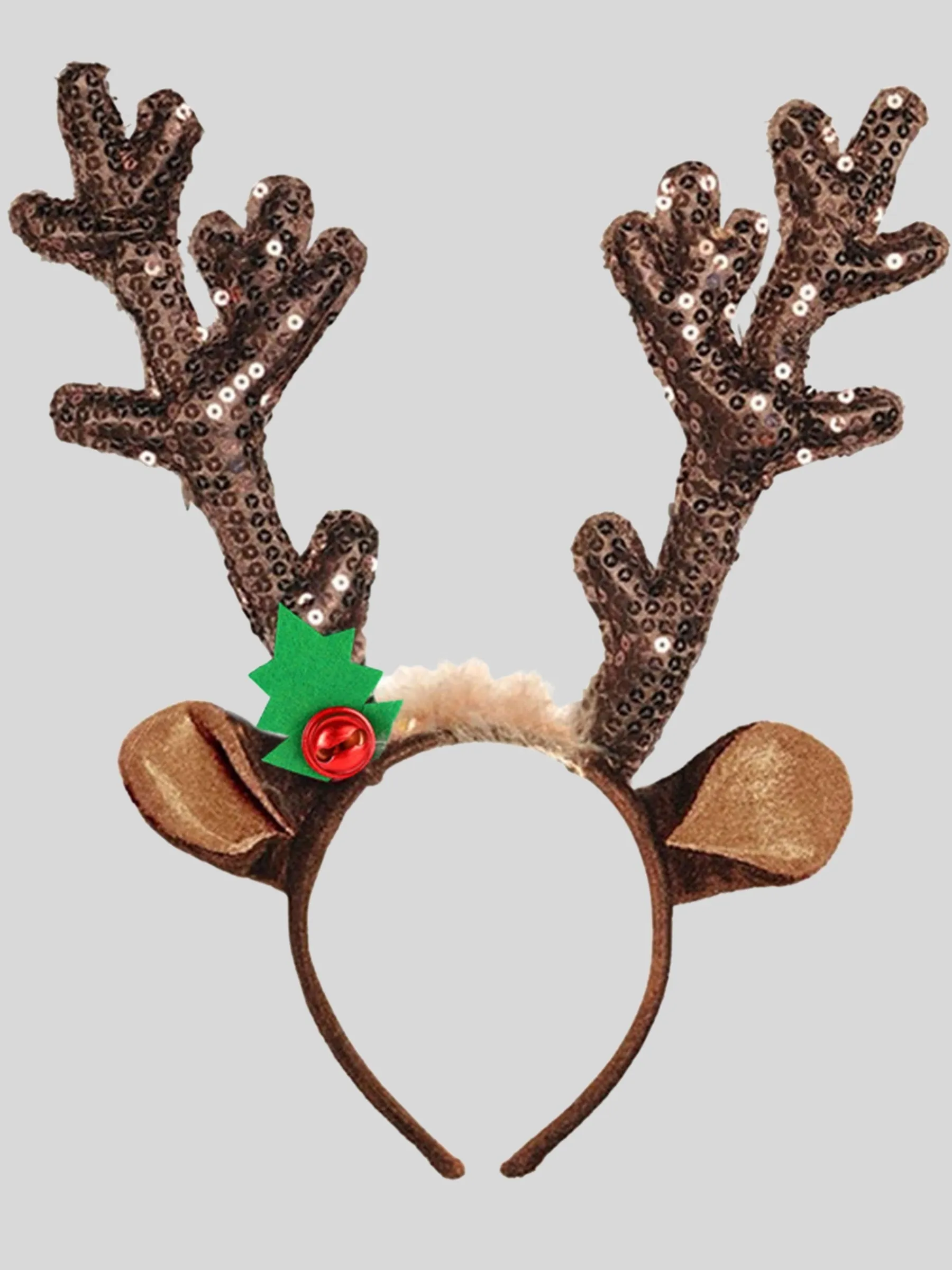 Girls Jingle Bell Rock Reindeer Antlers Headband