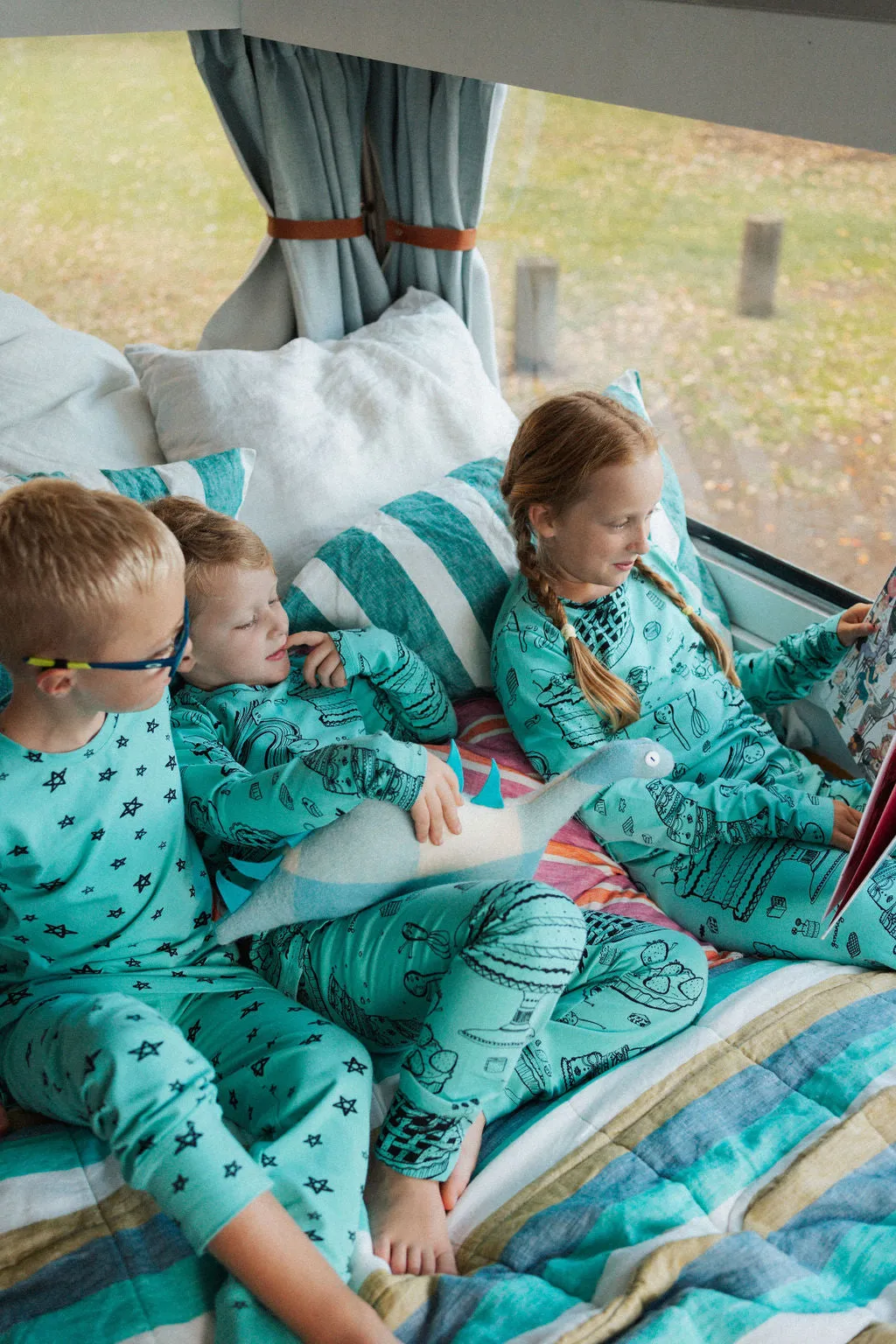 G.Nancy Cake Print Long Sleeve PJs - Teal