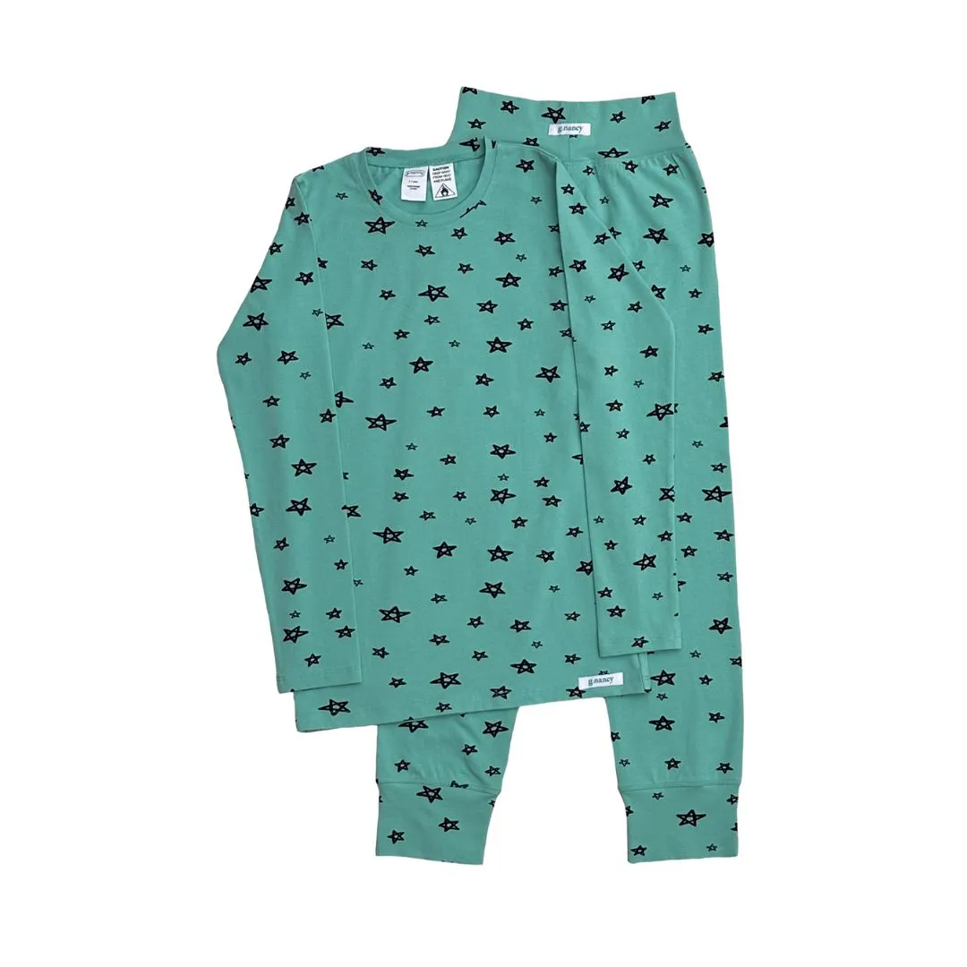 G.Nancy Stars Long Sleeve PJs - Teal