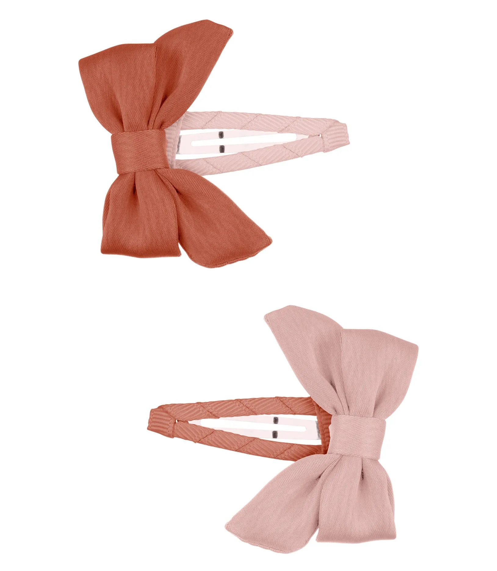 Hair Bow Clips x 2 - Blush Bloom & Cajun Blossom