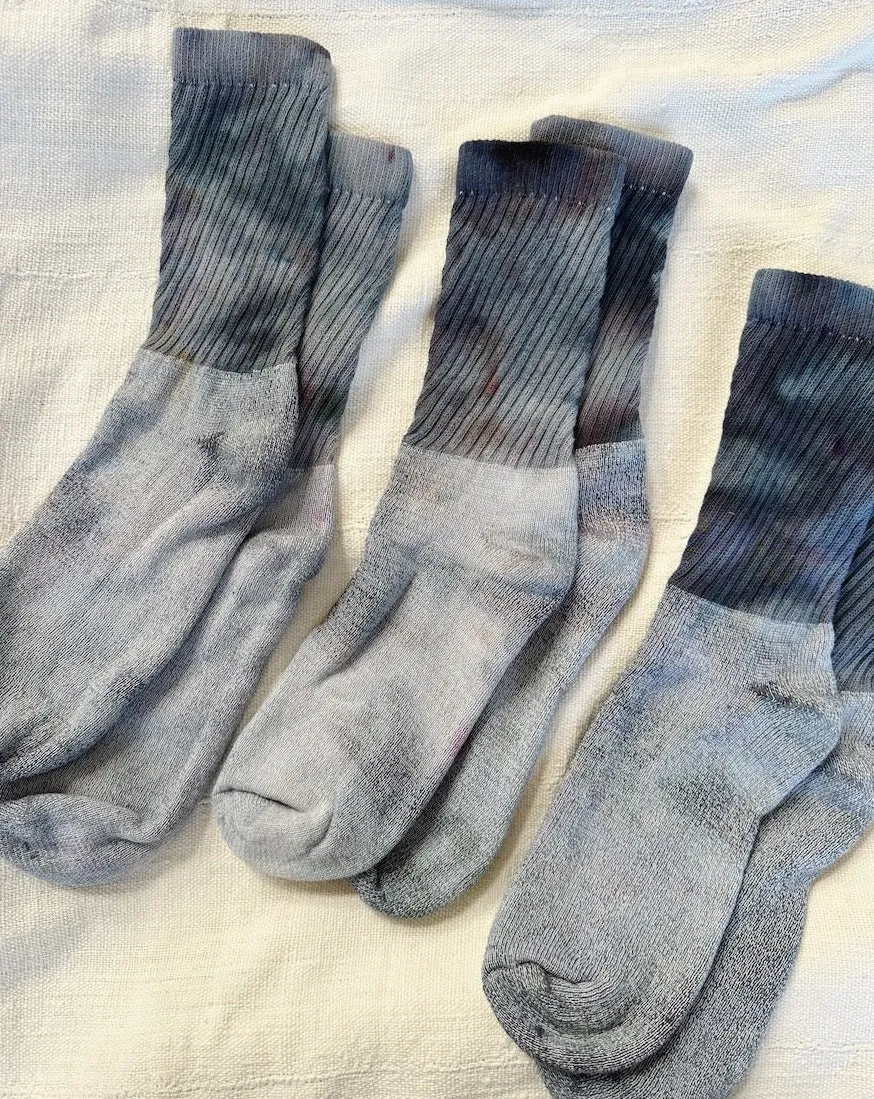 Hand Dyed Organic Cotton Crew Socks (11 colors)