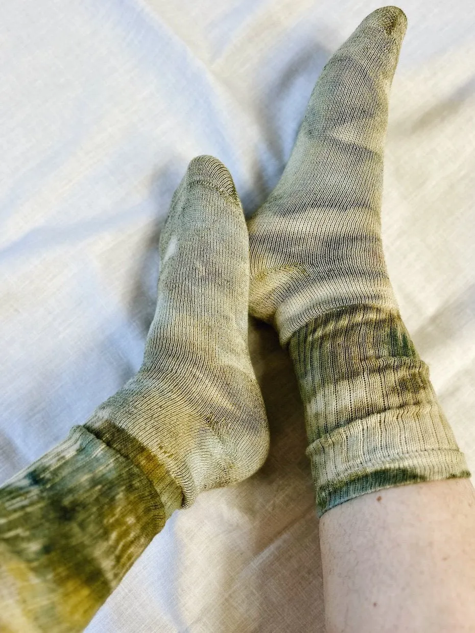 Hand Dyed Organic Cotton Crew Socks (11 colors)