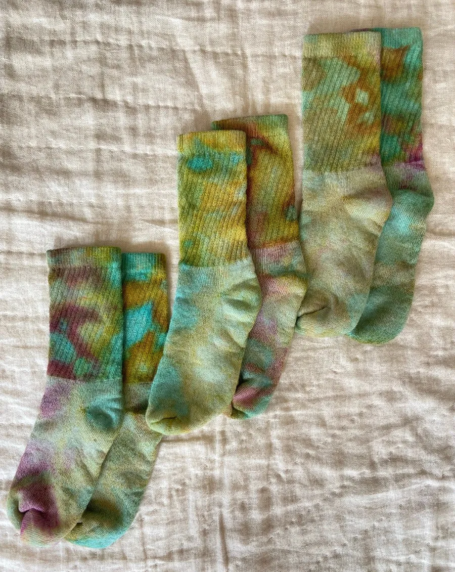 Hand Dyed Organic Cotton Crew Socks (11 colors)